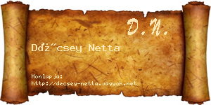Décsey Netta névjegykártya